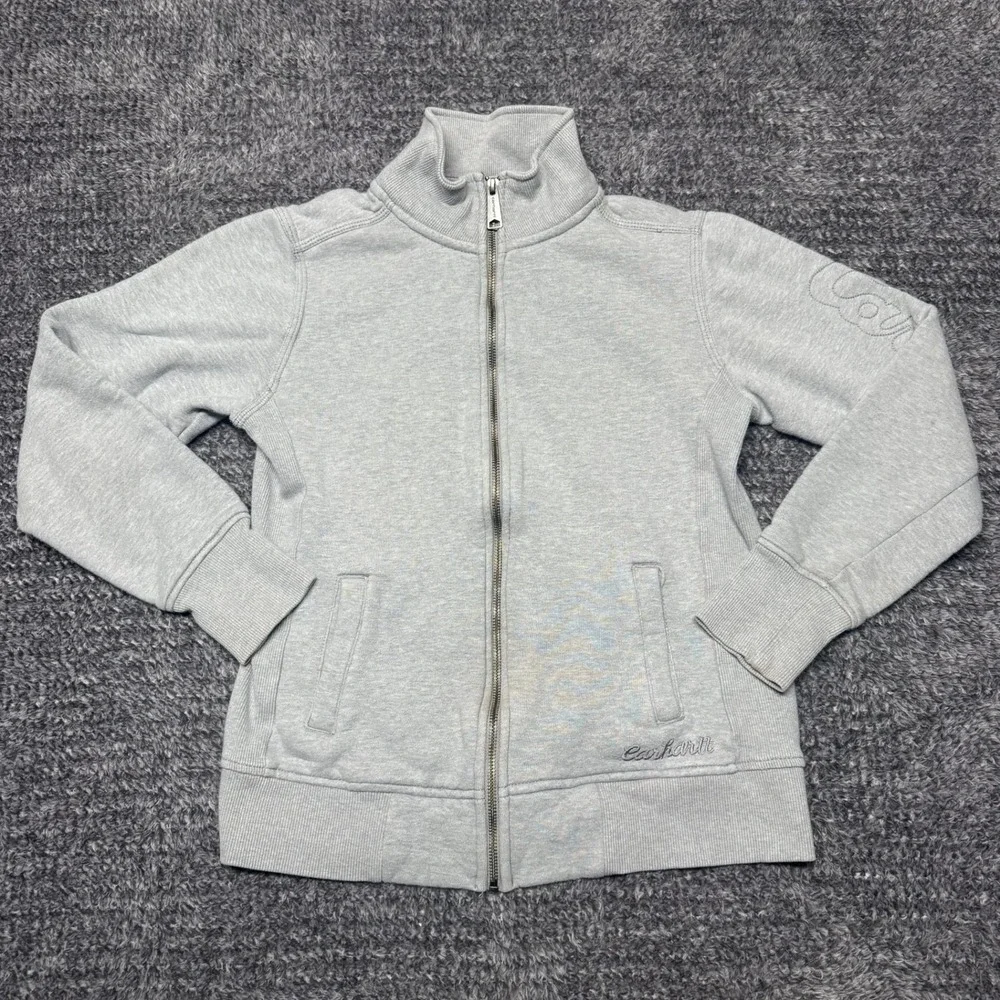 Carhartt Girls Full‎ Zip Jacket Sweatshirt Size S 4-6 Heather Gray Fleece